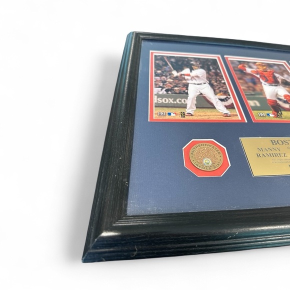 Framed Manny Ramirez, Jason Varitek, and David Ortiz Display With Infield Dirt - Picture 3 of 8